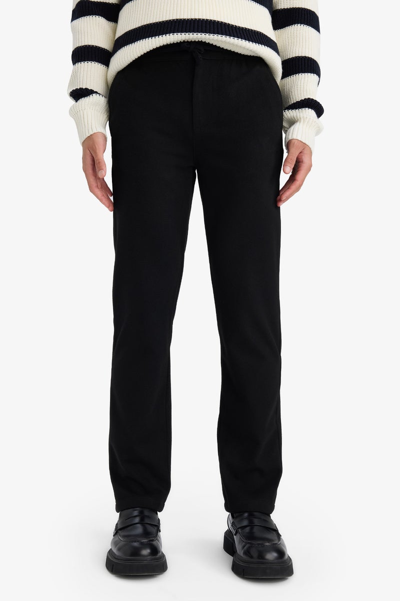 DeFacto Black Man Regular Fit Straight Leg Trousers Casual - Image 3